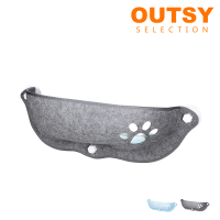 【OUTSY】舒適毛氈半月形窗邊吊床吸盤貓窩