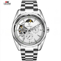 นาฬิกาข้อมือผู้ชายความหรูหราของ Tevise สำหรับผู้ชายนาฬิกา Tourbillon เรืองแสงนาฬิกากลไกกันน้ำ