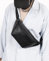[Stok Sedia Ada] Beg Silang Beg Pinggang Beg Kulit Hitam Kasual Lelaki / Mens Black Leather Sling Ba
