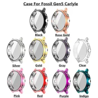 Plating Shell TPU Case for Fossil Gen5 Smartwatch For Fossil Gen 5 Carlyle Silicone HD Full Screen Protection Cover