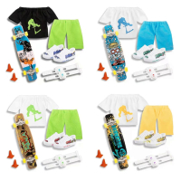 1ชุด Finger Skate Board Fingerboard รองเท้าและกางเกง Finger Toy ชุด Finger Skateboard กับรองเท้า  Scooter  Skateboard