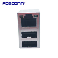 Foxconn UB11123-Y51F-4F RJ45+Double Deck USB2.0 LED Left yellow right green