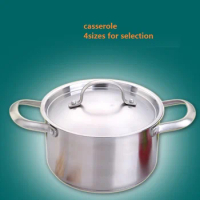 Free shipping Soup pots casserole high quality SS#304 stainless steel soup pot thickening big cookware general no coating