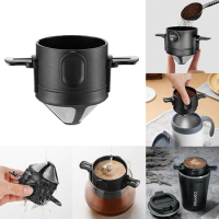 Foldable Portable Coffee Filter Stainless Steel Coffee Dripper Paperless Funnel Easy Clean Reusable Coffee Pour Over Holder Tool