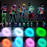 E5 Glow EL Wire Cable LED Light Neon Christmas Dance Party DIY Costumes Clothing Luminous Car Light Decoration Clothes Ball Rave