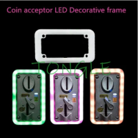 Universal Colorful LED Flash Decorative Front Type Coin Selector/ 12V Illuminate Frame Coin Acceptor For Vending Arcade Machine