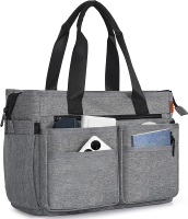 Utility Tote Bag for Women Multi Pockets Shoulder Bag with Zipper Laptop Handbag for Teacher Working