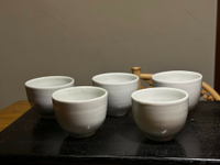 日本中古回流老杯子青白瓷釉下青花底款平安堂天月作主人杯 茶杯