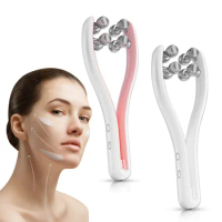 Ems Face Lifting Machine RF Therapy Vibration Roller Facial Massager Face Slimming Double Chin Removal V Line Lift Belt SkinCare