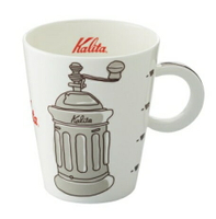 金時代書香咖啡 Kalita 陶瓷馬克杯 磨豆機圖案 棕色 280ml  #73112