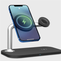 3 in 1 Magnetic Wireless Charger Dual 15W Fast Charge for iPhone15 14 13 12 11 XSMAX for Apple Watch Wireless Charging Stand