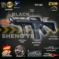 Mainan Anak Water Gel Blaster Sheng Ye - Mainan WGB Anak Luar Ruangan SNI SY-M4A1 Black
