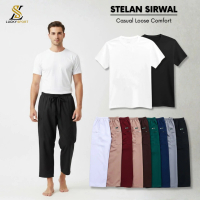 Stelan Kaos Polos dan Celana Komprang Sirwal Panjang Pria / Celana Pangsi Dewasa Buat Haji dan Umroh