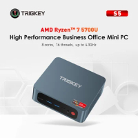 TRIGKEY S5 AMD Ryzen 7 5700U MINI PC DDR4 8GB 500GB NVMe SSD WIFI6 BT5.2 Desktop MINI PC Gamer Computer