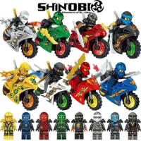 Blythe doll phantom ninja gold Lloyd Ni compatible cool motorcycle assembled building blocks doll boy toy gift