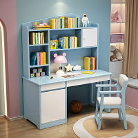 書架 ● 兒童書桌實木 書架 一體 桌女生臥室學習桌簡約 家用 寫字桌椅套裝