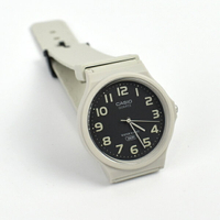 CASIO手錶 簡約米白黑面輕型膠錶【NECH24】