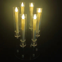 80 Pcs Electronic Flameless LED Taper Candles Lights Night Lamp for Church Wedding Birthday Party Christmas Dinner Decor