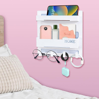 Floating Shelves for Bedside Shelf Accessories Organizer Wall Mount Self Stick On Cute Room Decor Ae