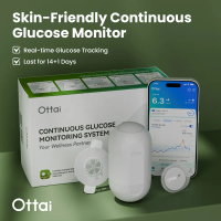 เครื่องตรวจวัดระดับน้ำตาลในเลือดแบบต่อเนื่องอัจฉริยะ Ottai - สำหรับผิวแพ้ง่าย