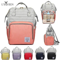 Lequeen Drop shipping Stripe Diaper Bag Nappy Bag Maternidade Nursing Bag Colorful Baby Diaper Backpack