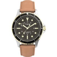 【TIMEX】天美時 復刻系列 簡約手錶(黑 /棕 TXTW2U55600)