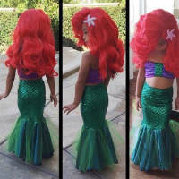 NEW sexy costumes for baby girls princess ariel dress Mermaid Ariel princess Cosplay costume mermaid dress