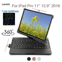 For iPad Pro 11 inch 2018 case keyboard with bluetooth wireless backlit keys,smart slim folio cover keyboard cover