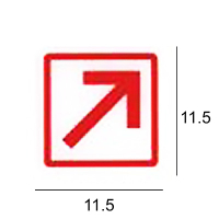 RH-520 紅色箭頭 斜 11.5x11.5cm 壓克力標示牌/指標/標語 附背膠可貼