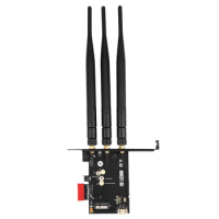 Antennas 802.11+Bluetooth 4.1 Broadcom BCM943602CS Wireless Wifi Card for Desktops with Mini Pci-E to PCI-E 1X Adapter