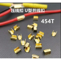 500pcs Terminal block Toothed buckle Crimped and wire buckle 454T cold-pressed U-shaped quick connection press terminal 0.3-1