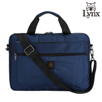 【Lynx】美國山貓旅行休閒多隔層機能側背公事包布包(深藍色)