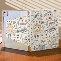 Ốp iPad Xoay 720 Độ, Thiết Kế Graffiti Hình Mèo Dễ Thương, Có Khe Cắm Bút, Tương Thích Với Ipad Pro 