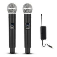 1200mah Professional Dynamic Mic Karaoke System Micphone Wireless Microphone Handheld UHF with Receiver for Amplifier PA System