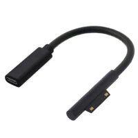 USB-Type C Female 45W 15V 3A PD Charging Cable 0.2M for Microsoft Surface Pro /6/5/4/3 Surface Go Book Laptop