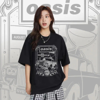 2024 เสื้อวง Oasis Band วงร็อค ไม่มีตะเข็บข้าง คอฟิต เสื้อผ้าผู้ชาย เสื้อทัวร์ วงร็อคต่างประเทศ unis