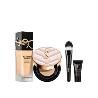 【YSL】官方直營 恆久完美水光感底妝組(午夜粉底25ml+粉氣墊12g)