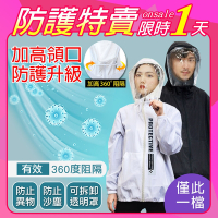 [韓國精品組合]-(預購)加高領口獨家訂製款防護升級防疫防護外套可拆式面罩(共2款可選)