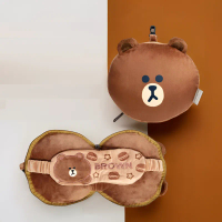 LINE FRIENDS - 頸枕連眼罩 |Brown