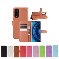 PU leather Flip Wallet Litchi Pattern Phone Case For OPPO A72 A52 Ace 2 Find X2 Realme 3 Pro Lychee Grain Cover 50pcs/lot