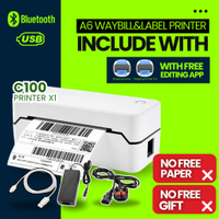 C100 - Waybill Label A6 Thermal Printer Bluetooth Shipping Waybil Awb Airway Bill Courier Barcode Th