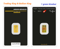 1 gram Argor-Heraeus Gold bar - kinebar | Purity 999.9 | Brand New | LBMA