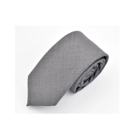 【拉福】領帶領帶棉質領帶灰6cm領帶拉鍊領帶(灰)