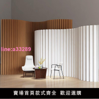 現代簡約紙屏風隔斷客廳辦公室美容院風琴式折疊移動直播間背景墻