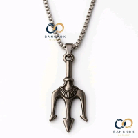 Kalung Titanium Model Milano Silver Liontin Trisula dengan Desain Unik dan Eksklusif
