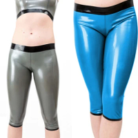Women Stretch PVC Leather Shorts leggings Glossy Latex Look Mid Waist Disco Short Pants Sexy Hot Pants yoga gym Clubwear goth