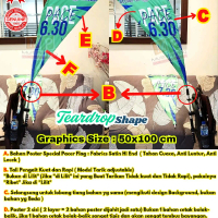 Backpack Flag/Backpack Banner/Pacer Flag+Poster 2 sisi Fabrics Satin Hi End+Proses 24 Jam