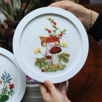 Mushroom Series Embroidery Materials Package Semi-finished DIY Cross Stitch Kit Without Hoop Beginner Embroidery Paintings Decor