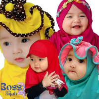 Paket Hemat 4pcs Hijab Anak Bayi Renda Topi Polka, Polos, Melati dan Jiltop Bayi Jersey Balon 300g -