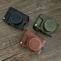 Pu Leather Camera Case Video Bag Cover For Fujifilm X100F X100V With Neck strap